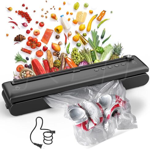 BEYUAM Vacuum Sealer, Food Saver Vacuum Sealer Machine with Auto&Manual Options for Food Storage, 5 in1 Food Vacuum Sealer with Dry&Moist Modes, LED Indicator Lights, Compact Design, Includes 15PCS（15） in Saudi Arabia