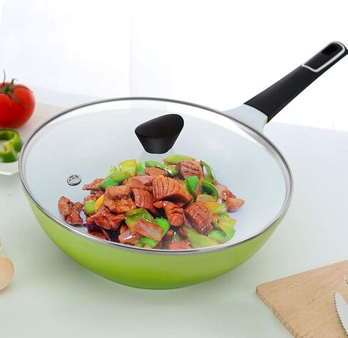 LLLY Wok - أدوات طبخ خاصة مقاومة للالتصاق وآمنة للاستخدام في غسالة الأطباق - أواني طهي ووك مجانية in Saudi Arabia