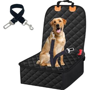 GLMSA Front Seat Cover for Dogs Pet Car, Durable Waterproof Heavy Duty Scratching Proof Car Seat Covers for Dogs, Washable & Non-Slip Seat Covers for Cars, SUV & Truck (with Dog Seatbelt) in Saudi Arabia