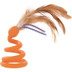 Petlinks Batty Boing Soft Spring & Feather Cat Toy - Orange, One Size in Kuwait
