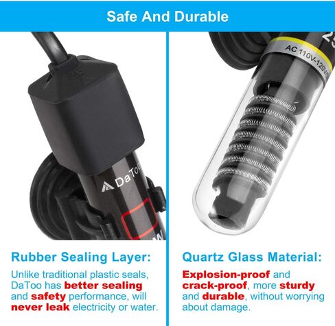 DaToo Mini Aquarium Heater 25W سخان حوض أسماك صغير 25 وات مع ملصق مجاني لميزان الحرارة in Saudi Arabia