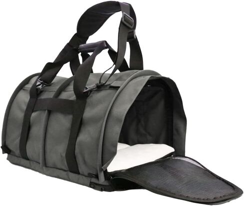 SturdiBag Medium Pet Travel Carrier: Flexible Height for Cat and Dog Soft Sided with Safety Clips and Seatbelt Straps| BLACK, 15" x 12" x 12" (PN: SB1.5-PRO-BL) in Kuwait