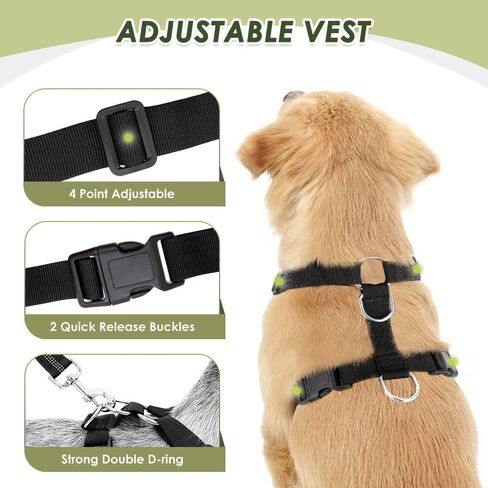 SlowTon Dog Seat Belt Harness for Car, Dog Car Harness Adjustable Mesh Breathable & Dog Seatbelt Safety Tether with Elastic Bungee for Small Medium Large Pets(Black, Double Clip, XXXS) in Kuwait