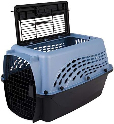 Petmate Two Door Plastic Pet Kennel for Small Dogs and Cats, 24in, Blue in Saudi Arabia