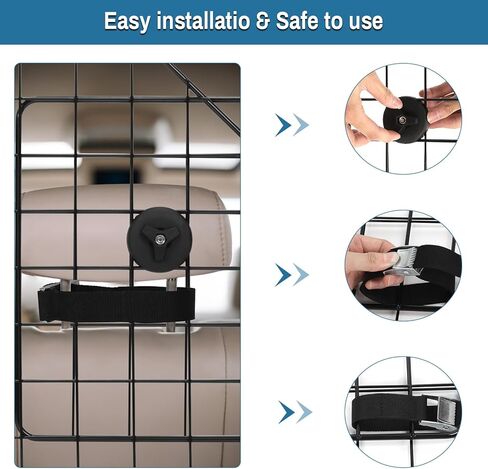 حواجز سيارات الكلاب من Sunexinlo لسيارات الدفع الرباعي، حواجز مقسمة كبيرة للحيوانات الأليفة قابلة للتعديل، شبكة سلكية ثقيلة، فاصل مركبات مناسب عالميًا لسيارات الدفع الرباعي/الشاحنات/الشاحنات in Kuwait