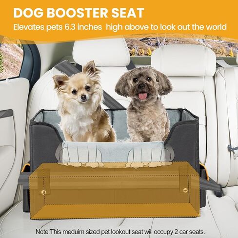Dog Car Seat for Small Dogs, Elevated Dog Booster Seat Pet Travel Carrier Bed for Car with Adjustable Straps Pet Car Booster Seat for Small Dogs Cats in Kuwait