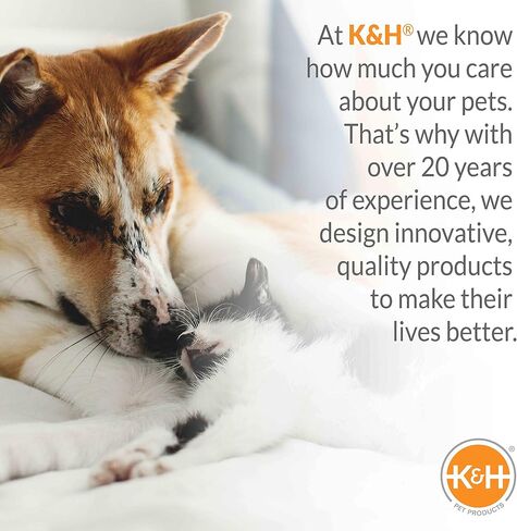 K&H Pet Products مقعد سيارة معزز للكلاب مع حزام مقعد للكلاب، مقعد سيارة للكلاب الصغيرة قابل للغسل، مقاعد معززة قوية للكلاب الصغيرة، الكلاب المتوسطة، مقاود أمان، كبير تان/تان in Kuwait
