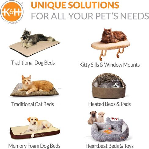 K&H Pet Products مقعد سيارة معزز للكلاب مع حزام مقعد للكلاب، مقعد سيارة للكلاب الصغيرة قابل للغسل، مقاعد معززة قوية للكلاب الصغيرة، الكلاب المتوسطة، مقاود أمان، كبير تان/تان in Kuwait
