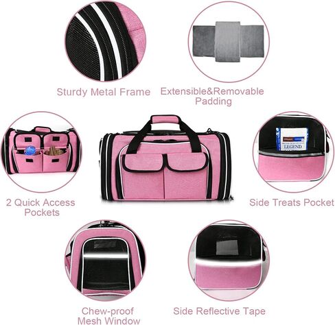 Estarer Soft Sided Pet Carrier Airline Approved, 4 Sides Expandable Collapsible Cat Carrier with Pockets & Removable Fleece Pad, Travel Carrier Bag for Cat Dog & Small Animals (Black) in Kuwait