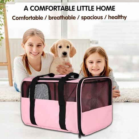 Cat Carriers Soft-Sided,Pet Carrier for Small Cats Dogs Puppies up to 1-15 LBS,TSA Airline Approved, (Medium,Pink) in Kuwait