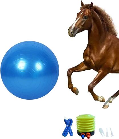 Horse Ball Training Toy, Anti-Burst Horse Exercise Ball Toy with Inflator Pump for Horse Lamb Goat Enterainment Toy Ball (22 Inch, Blue) in Saudi Arabia