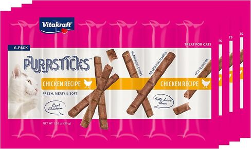 Vitakraft PurrSticks Meaty Cat Sticks - Chicken with Salmon - Segmented and Breakable Meatstick - Deliciously Tender in Saudi Arabia