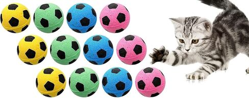 Foam Soccer Balls Cat Toys for Indoor Cats Cat Balls (12 Pcs Individual Color Balls) in Saudi Arabia