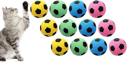 Foam Soccer Balls Cat Toys for Indoor Cats Cat Balls (12 Pcs Individual Color Balls) in Saudi Arabia