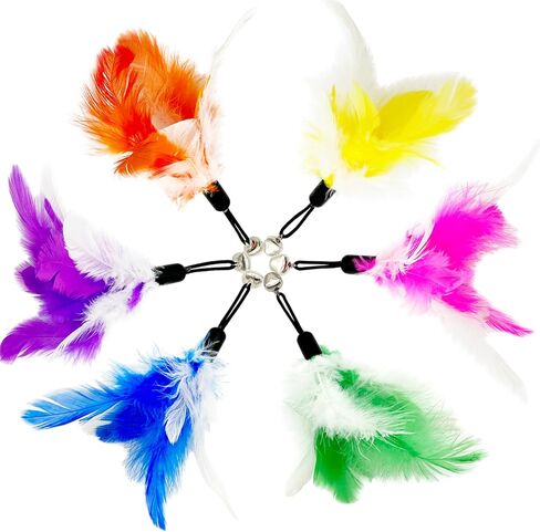 Cat Feather Toys Refills, 10 Pieces Worms Feathers Refills, Cat Wand Replacement Feathers Toy for Indoor Cats in Kuwait