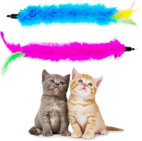 Cat Feather Toys Refills, 10 Pieces Worms Feathers Refills, Cat Wand Replacement Feathers Toy for Indoor Cats in Kuwait