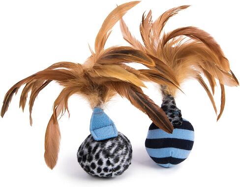 Petlinks Batty Boing Soft Spring & Feather Cat Toy - Orange, One Size in Saudi Arabia