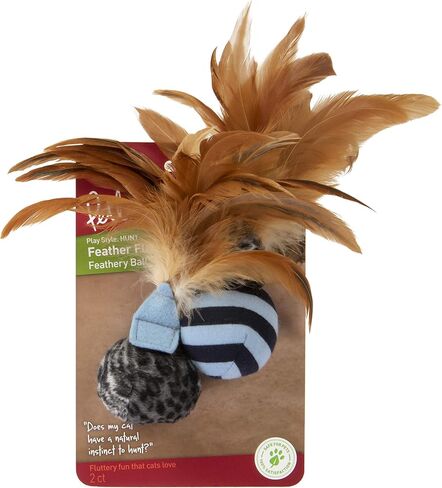 Petlinks Batty Boing Soft Spring & Feather Cat Toy - Orange, One Size in Saudi Arabia