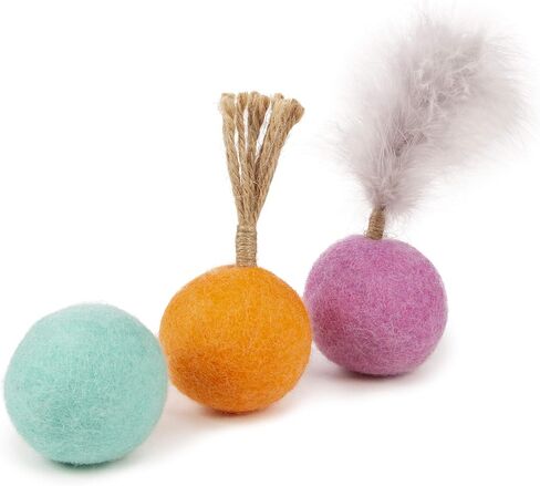 Petlinks Batty Boing Soft Spring & Feather Cat Toy - Orange, One Size in Saudi Arabia