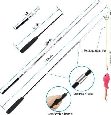 ZPH Cat Toys Interactive for Indoor Cats,2PCS Retractable Cat Wand,9PCS Teaser Toys&1PCS Hanging Door Lure Kitten Toy,Interactive Feather Toy for Teaser Play and Chase Exercise with Kitten in Kuwait