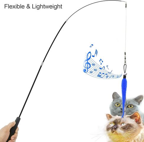 ZPH Cat Toys Interactive for Indoor Cats,2PCS Retractable Cat Wand,9PCS Teaser Toys&1PCS Hanging Door Lure Kitten Toy,Interactive Feather Toy for Teaser Play and Chase Exercise with Kitten in Kuwait