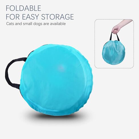 EGETOTA Cat Tunnel for Indoor Cats Large, with Play Ball S-Shape 5 Way Collapsible Interactive Peek Hole Pet Tube Toys, Puppy, Kitty, Kitten, Rabbit (Blue & Black) in Kuwait