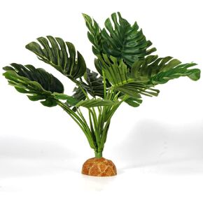 Fake Fall Colors Boston Fern, Reptile Plants for Terrarium, Amphibian Tank Accessories Habitat Decor fit Crested Gecko Leopard Lizard Chameleon Ball Python Snake Frog
