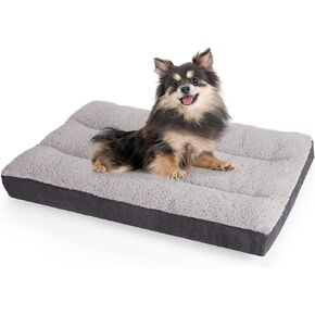 Laadd Dog Bed Crate Pad, Dog Beds for Large Dogs, Plush Soft Pet Bed, Orthopedic Washable Dog Crate Bed, Dog Mats for Sleeping Kennel Pad with Anti-Slip Bottom in Saudi Arabia