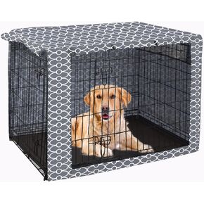 Pethiy Dog Crate Cover Durable Polyester Pet Kennel Cover Universal Fit for Wire Dog Crate - Fits Most 36 inch Dog Crates - Cover only-Gray-36 in Kuwait