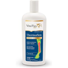 Thermaflex Liniment Gel for Sore Muscles and Joint Relief in Horses 12 Fluid Ounces
