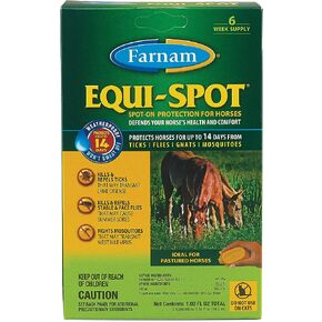 Farnam Equi-Spot, Horse Fly Control, Long-lasting Protection, 6 Applications, 12-Week Supply for One Horse