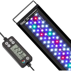 hygger Auto On Off LED Aquarium Light، ضوء خزان الأسماك كامل الطيف مع شاشة LCD، دورة إضاءة 24/7، 7 ألوان، مؤقت قابل للتعديل، IP68 مقاوم للماء، 3 أوضاع لخزان المياه العذبة المزروعة 12 بوصة - 18 بوصة in Saudi Arabia