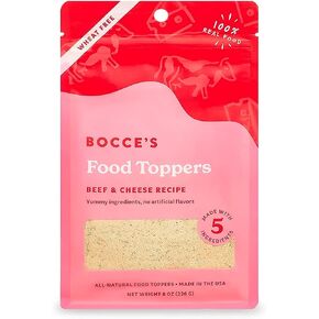 Bocce's Bakery Beef & Cheese Dog Food Toppers – All-Natural, Wheat-Free Dog Food Topper Made with Real Ingredients, Baked in The USA, 8 oz