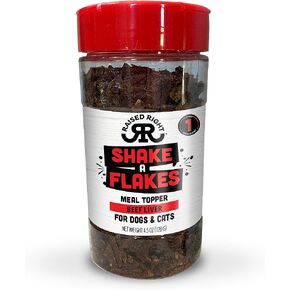Raised Right Beef Shake A Flakes, Single Ingredient Meal Topper for Dogs & Cats, 4.5 oz. in Saudi Arabia
