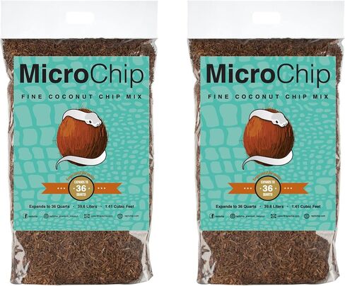 Microchip Fine Coconut Substrate and Coco Husk Chip Mix Bedding for for Bioactive Terrarium Tanks, Reptiles, Inverts, Frogs, Tarantulas, and Geckos Bedding for Terrarium Floor Cover (12 Quart) in Saudi Arabia