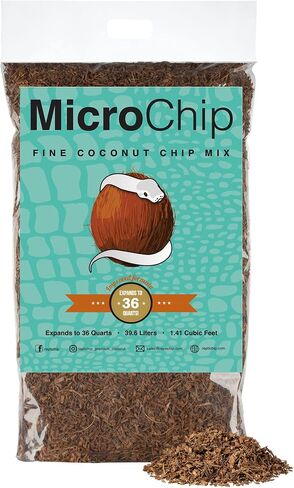 Microchip Fine Coconut Substrate and Coco Husk Chip Mix Bedding for for Bioactive Terrarium Tanks, Reptiles, Inverts, Frogs, Tarantulas, and Geckos Bedding for Terrarium Floor Cover (12 Quart) in Saudi Arabia