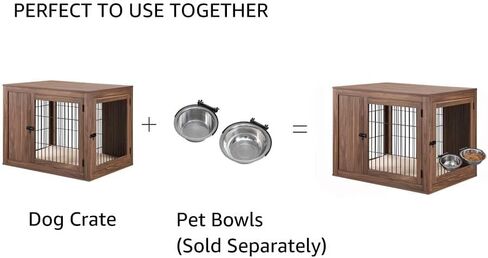unipaws Furniture Style Dog Crate for Small Dogs, Cats, Min Pigs, Rabbit, Indoor Aesthetic Puppy Kennel, Modern Decorative Wood Wire Pet House Dog Cage, Pretty Cute End Side Table Nightstand, Grey in Kuwait