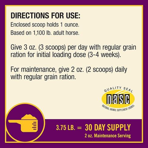 Horse Health Joint Combo Hoof & Coat, Glucosamin, Chrondroitin, Vitamin C, MSM, Biotin, Lysine, ZInc, Omega 3 and 6 Fatty Acids, 64 day supply in Kuwait