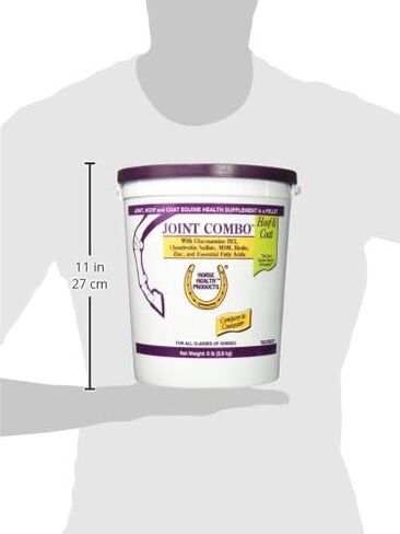 Horse Health Joint Combo Hoof & Coat, Glucosamin, Chrondroitin, Vitamin C, MSM, Biotin, Lysine, ZInc, Omega 3 and 6 Fatty Acids, 64 day supply in Kuwait