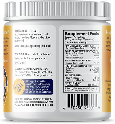 الإنزيمات الإنزيمات الهاضمة مع البريبايوتكس والبروبيوتيك للكلاب | علاج ممتاز للوجبات اليومية من اليقطين الطبيعي بالكامل يحسن الانتظام ويقلل الغازات ويعزز المناعة، 30 وجبة in Kuwait