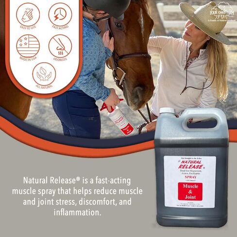 Natural Release Muscle Spray Treatment - Horse Liniment for Sore Muscles, Joint Pain, Tendon & Inflammation Relief - Easy to Use, Fast Acting, Alcohol & Menthol Free (16 oz) in Saudi Arabia