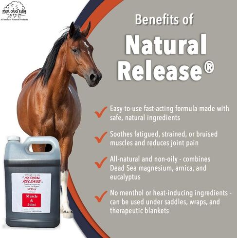Natural Release Muscle Spray Treatment - Horse Liniment for Sore Muscles, Joint Pain, Tendon & Inflammation Relief - Easy to Use, Fast Acting, Alcohol & Menthol Free (16 oz) in Saudi Arabia