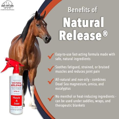 Natural Release Muscle Spray Treatment - Horse Liniment for Sore Muscles, Joint Pain, Tendon & Inflammation Relief - Easy to Use, Fast Acting, Alcohol & Menthol Free (16 oz) in Saudi Arabia
