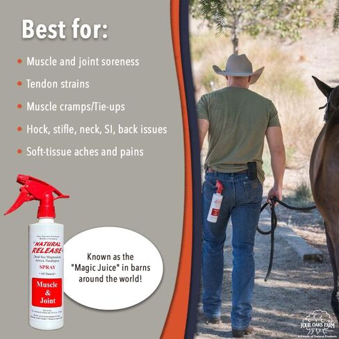 Natural Release Muscle Spray Treatment - Horse Liniment for Sore Muscles, Joint Pain, Tendon & Inflammation Relief - Easy to Use, Fast Acting, Alcohol & Menthol Free (16 oz) in Saudi Arabia