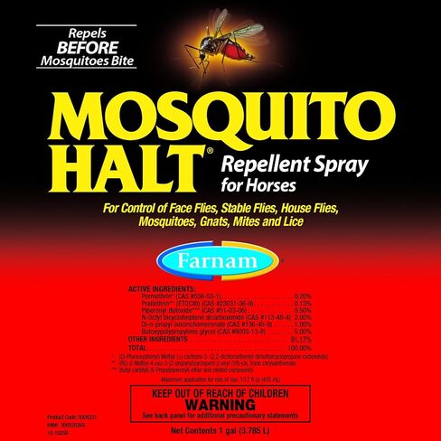 Farnam Mosquito Halt Repellent Spray for Horses, Ready-to-Use Fly and Bug Spray, 32 Fluid Ounces, One Quart Bottle with Trigger Sprayer in Saudi Arabia