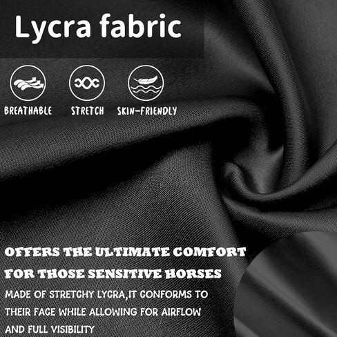 Horse Fly Mask,Fly Masks for Horses,Fly Masks for Horses with Ears,Horse Fly Mask with Ears,Fine Mesh Fly Mask with Ears,Lycra Fly Mask (Medium, Blue) in Kuwait