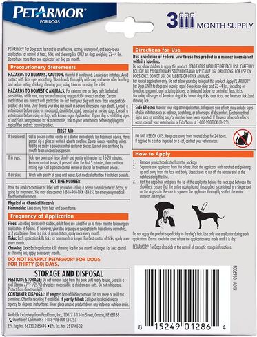 PetArmor for Dogs, Flea and Tick Treatment for Large Dogs (45-88 Pounds), Includes 3 Month Supply of Topical Flea Treatments in Kuwait