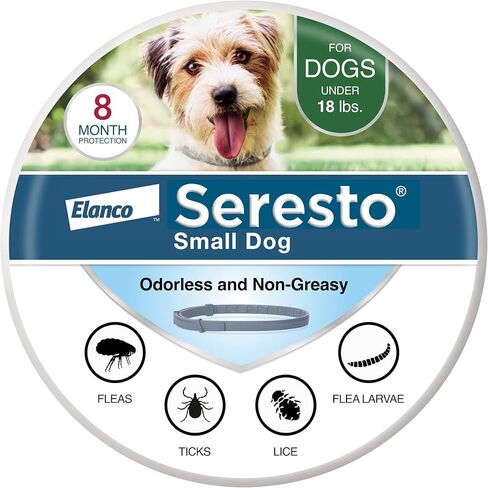 Seresto Small Dog Vet-Recommended Flea & Tick Treatment & Prevention Collar for Dogs Under 18 lbs. | 8 Months Protection in Kuwait