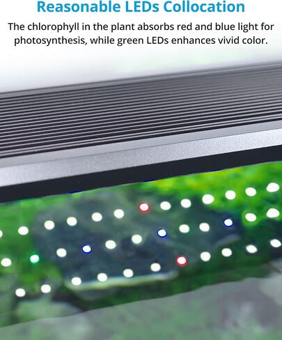 مصباح حوض السمك NICREW ClassicLED Plus LED مع مؤقت، 15 واط، لضوء خزان الأسماك من 18 إلى 24 بوصة، دورة ضوء النهار وضوء القمر، سطوع قابل للتعديل in Kuwait