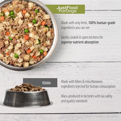JustFoodForDogs غلاف طعام الكلاب الطازج المجمد، مجموعة متنوعة، وصفات لحم البقر والديك الرومي، 5.5 أونصة (عبوة من 18 قطعة) in Kuwait